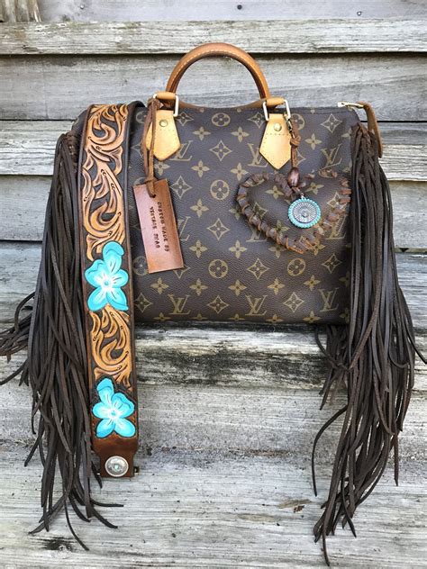 repurposed louis vuitton bags with fringe